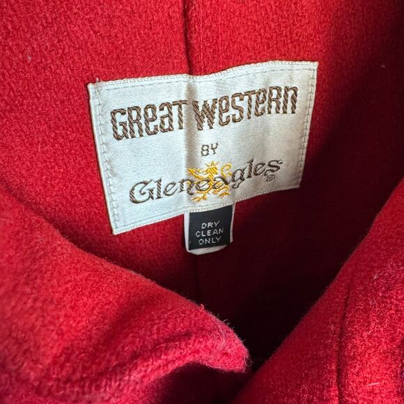 Vintage CPO Shirt Gleneagles Great Western 100% Wool Made in USA Red Medium Lg - Picture 4 of 6
